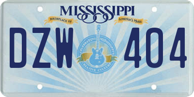 MS license plate DZW404