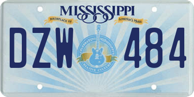 MS license plate DZW484