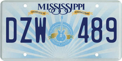 MS license plate DZW489