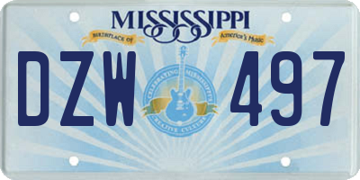 MS license plate DZW497
