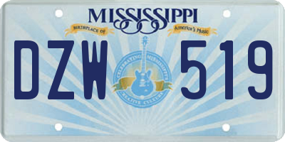 MS license plate DZW519