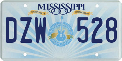 MS license plate DZW528
