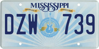 MS license plate DZW739