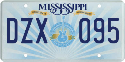 MS license plate DZX095