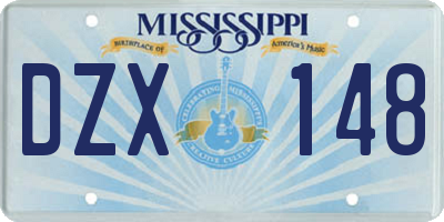 MS license plate DZX148