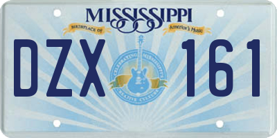 MS license plate DZX161