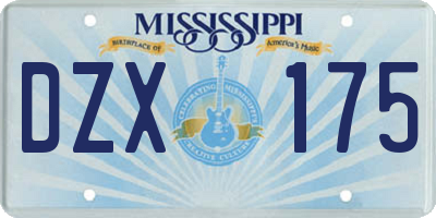 MS license plate DZX175