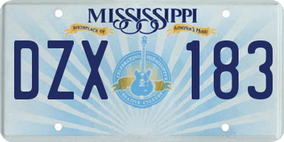 MS license plate DZX183