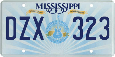 MS license plate DZX323