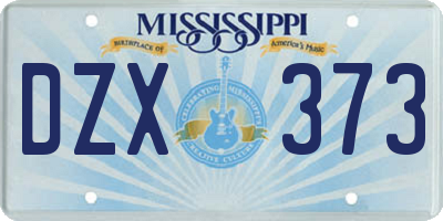 MS license plate DZX373