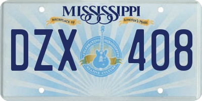 MS license plate DZX408