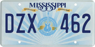 MS license plate DZX462