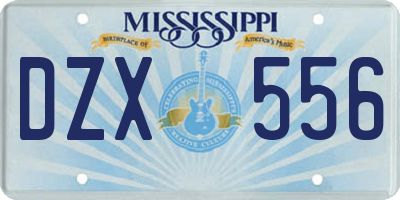 MS license plate DZX556