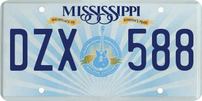 MS license plate DZX588