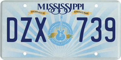 MS license plate DZX739