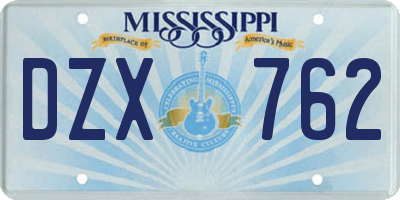 MS license plate DZX762