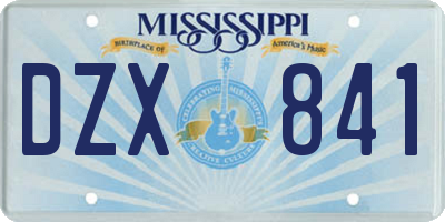 MS license plate DZX841
