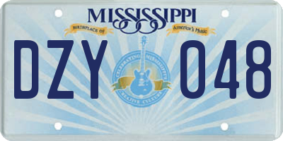 MS license plate DZY048