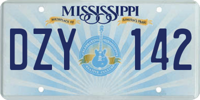 MS license plate DZY142