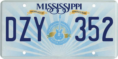 MS license plate DZY352