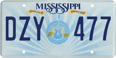 MS license plate DZY477