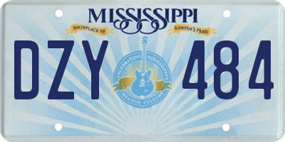 MS license plate DZY484