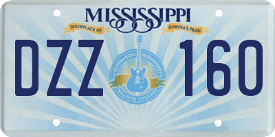 MS license plate DZZ160