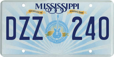 MS license plate DZZ240
