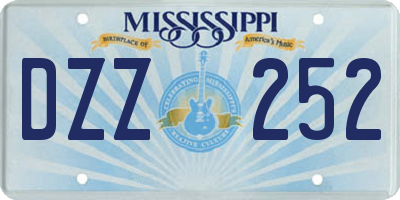 MS license plate DZZ252
