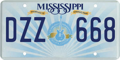 MS license plate DZZ668