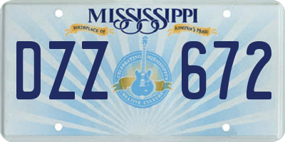 MS license plate DZZ672