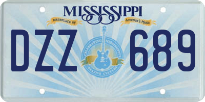 MS license plate DZZ689