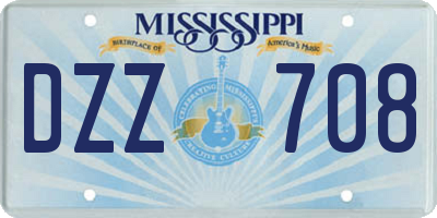 MS license plate DZZ708