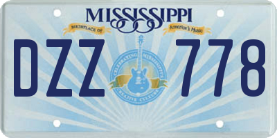MS license plate DZZ778