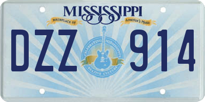 MS license plate DZZ914