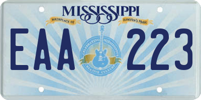 MS license plate EAA223