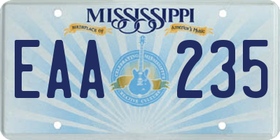 MS license plate EAA235