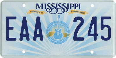 MS license plate EAA245