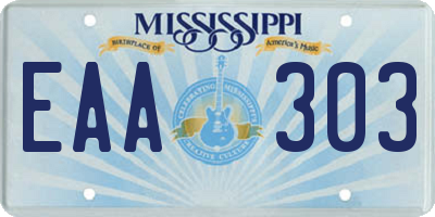 MS license plate EAA303