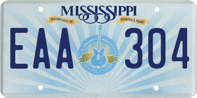MS license plate EAA304