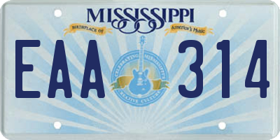 MS license plate EAA314