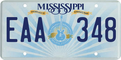MS license plate EAA348