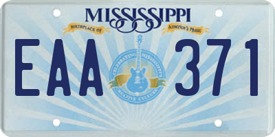 MS license plate EAA371