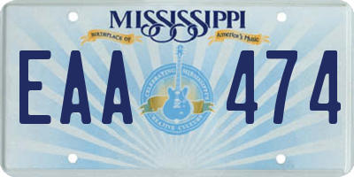 MS license plate EAA474