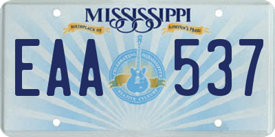 MS license plate EAA537