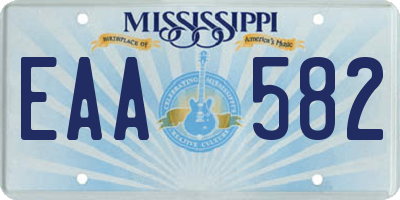 MS license plate EAA582