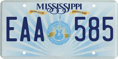 MS license plate EAA585