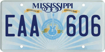 MS license plate EAA606