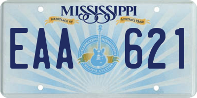 MS license plate EAA621