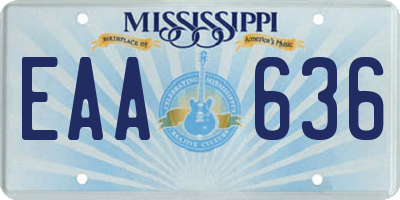 MS license plate EAA636